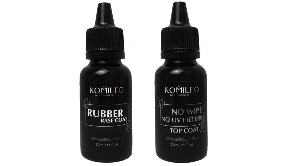 KOMILFO Base Rubber 30ml. + Top No Wipe 30ml. (thin nose)